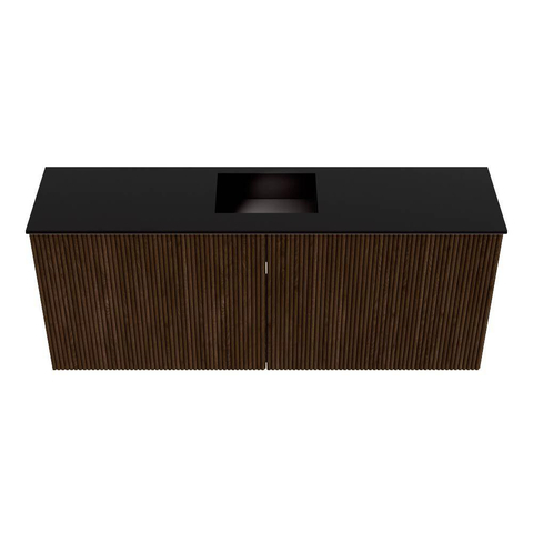 Mondiaz JOYA 100cm meuble de salle de bains - couleur Walnut - Vasque FAYE position Milieu 1 trou de robinet couleur Urban. SW1421332