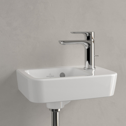 Villeroy & Boch O.novo fontein - 36x25cm - 1 kraangat rechts - met overloop CeramicPlus - White Alpine (glans wit) SW448504