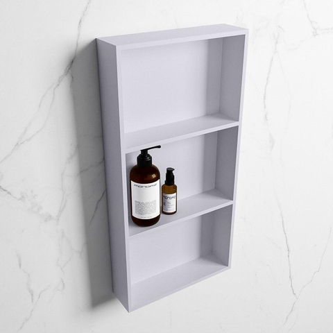 Mondiaz Easy nis 29.5x59.5x8cm voor Inbouw/opbouw 3 open vakken Solid surface Cale/Cale SW643772