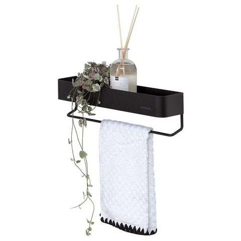 Sealskin Brix Étagère murale avec porte-serviettes 35 cm Métal Noir SW196168