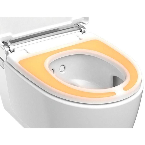 Geberit AquaClean Mera Comfort Douche WC - geurafzuiging - warme luchtdroging - ladydouche - softclose - glans/chroom afdekplaatje - glans wit verchroomd GA13633