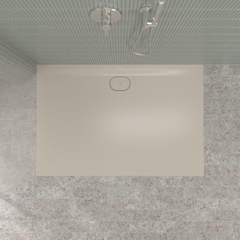 Villeroy & Boch Ecora douchebak - 150x100x3.5cm - afvoer lange zijde - almond (beige) SW1558910