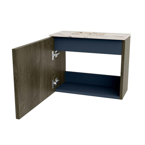 Mondiaz JOYA-DLUX Meuble WC 50 cm - couleur Shadow - Lavabo FAYE position Gauche Sans trou de robinet couleur Nata. SW1424940