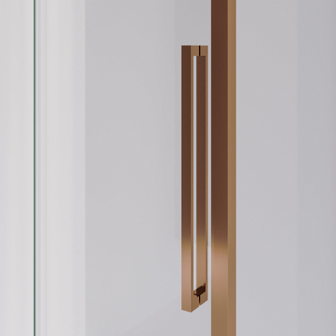 BRAUER Season cabine de douche - 140x80x200cm - porte coulissante - verre clair - réversible - revêtement en verre - Cuivre SW1448672