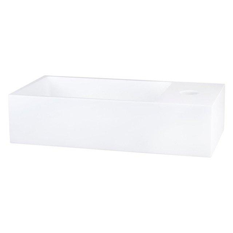 Fortifura Fuente Fonteinset - 36x18.5x9cm - 1 kraangat - solid surface - fonteinkraan zwart - mat wit SW1111565