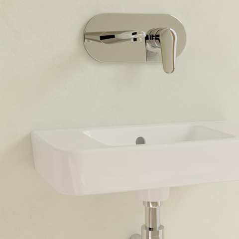 Villeroy & Boch O.novo fontein - 50x25cm - zonder kraangat - met overloop CeramicPlus - White Alpine (glans wit) SW448497