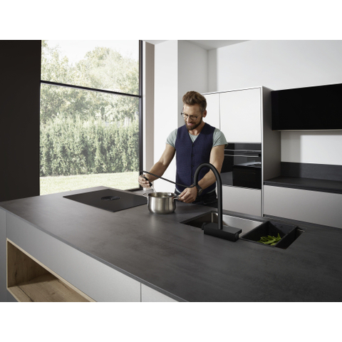 Hansgrohe Aquno Select M81 - 1 greeps keukenkraan - 170 uittrekbare vuistdouche - 3jet - mat zwart SW971378