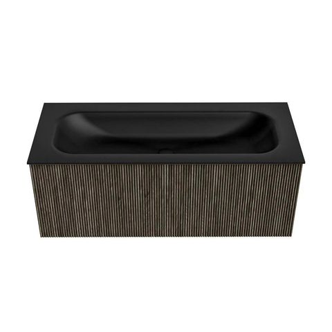 Mondiaz KURVE Ensemble meuble de salle de bains - 110x46x40cm - 1 tiroir - vasque solid surface - centre - sans trou de robinet - Shadow SW1414253