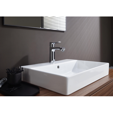 Hansgrohe Metris 1 greeps wastafelkraan - 110 met trekwaste - hoogglans chroom 0450906