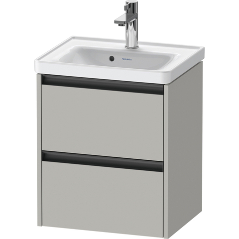 Duravit Ketho.2 Wastafelonderbouwkast - met 2 laden - 48.4x37.5x54.9cm - met grepen antraciet - betongrijs mat SW772185