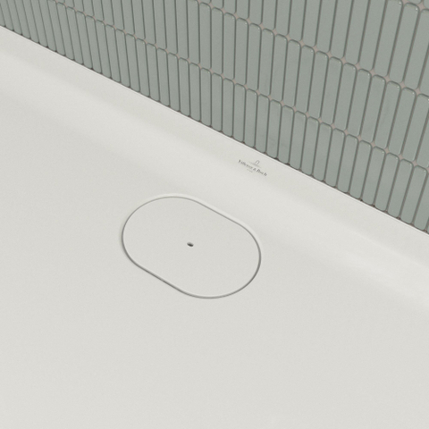 Villeroy & Boch Ecora douchebak - 180x100x3.5cm - afvoer lange zijde - white alpine (wit) SW1558939