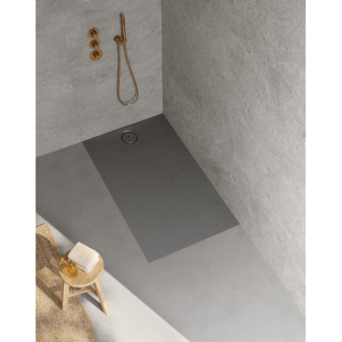 Riho Nuvia Douchevloer - 140x80cm - antibacterieel - purite - stone grey SW1585124