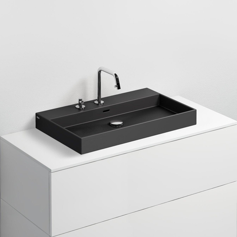Clou Wash Me lavabo 70x42x8cm sans bonde Céramique Noir mat SW440842