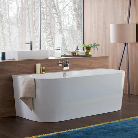 Villeroy & Boch Oberon 2.0 Oberon - 2.0 back to wall bad duo - 1800x800mm Quaryl middenafvoer - inclusief - glans wit SW209464
