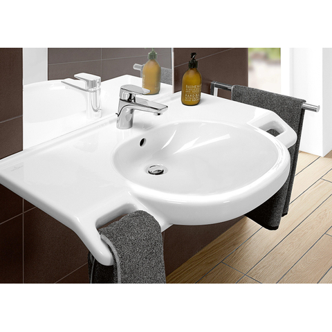 Villeroy & Boch Vicare medische wastafel - 80x55cm - 1 kraangat - met overloop CeramicPlus - White Alpine (glans wit) 1025046