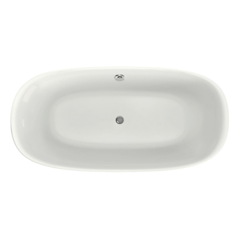 Xenz Daan baignoire autoportante ovale avec trou de trop-plein 180litres 180x80x60cm acrylique edelweiss SW370622