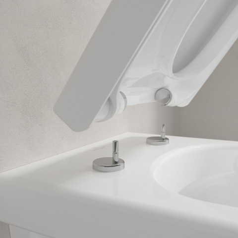 Villeroy & Boch Architectura Omnia Architectura - compact closetzitting - met deksel - met softclose en quick release - quickrelease - White Alpine (glans wit) 1024706