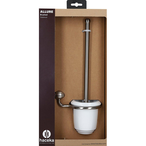 Haceka Allure Porte-balai de WC - modèle mural - ouvert - céramique - inox brossé SW654083