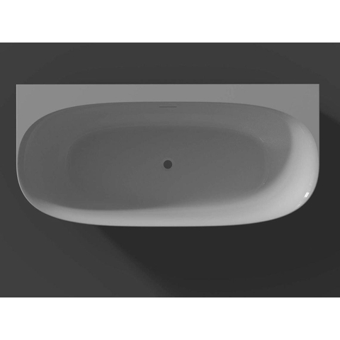 Zeza Cheb Half Vrijstaand Acryl Bad - 170x80cm - sifon -glans - glans wit SW276846