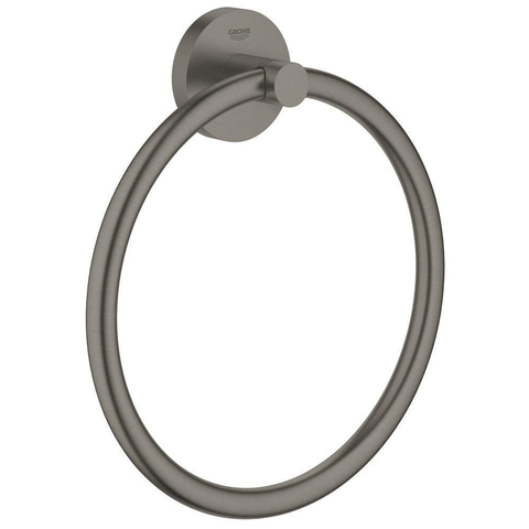 Grohe Essentials Handdoekring - 18cm - rond - brushed hard graphite (antraciet) SW98945