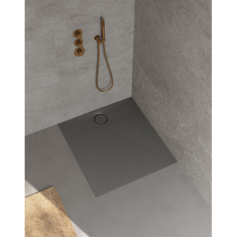 Riho Nuvia Douchevloer - 100x90cm - antibacterieel - purite - stone grey SW1585133