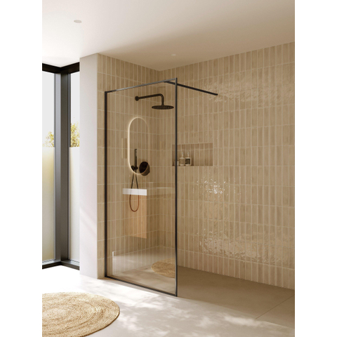 Riho Define paroi de douche - 100x200cm - verre transparent avec cadre - 6mm - gunmetal mat SW1185401