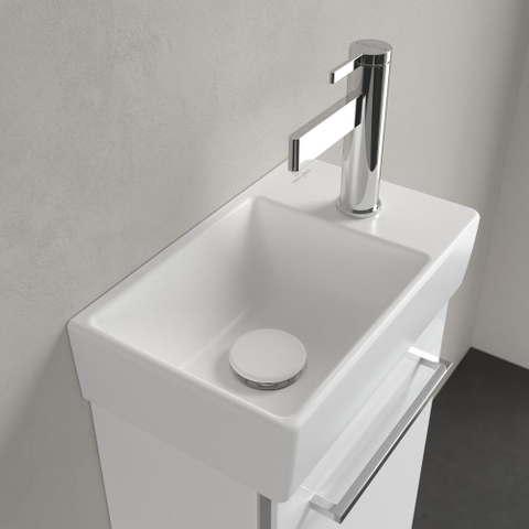 Villeroy & Boch Avento fontein - 1 kraangat rechts - zonder overloop - 36x22cm CeramicPlus - Stone White (mat wit) SW445852