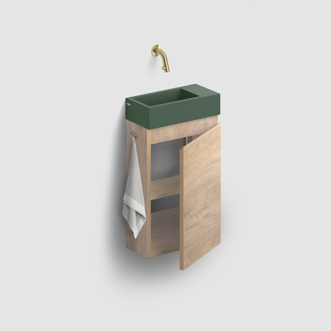 Clou InBe Meuble sous-lavabo pour lavabo - 36x55x18cm - droit - chêne grec SW812085