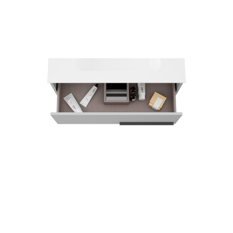Saniclass Prime Essential Meuble sous lavabo - 80x55x46cm - 2 tiroirs - Poignée standard - MDF - mat greige (gris) SW892666