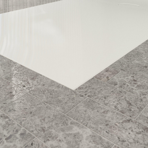 Villeroy & Boch Ecora douchebak - 180x100x4.5cm - afvoer korte zijde - white alpine (wit) SW1558918
