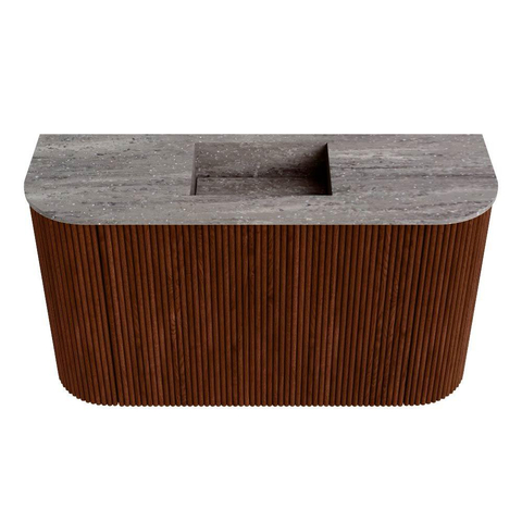 Mondiaz JOYA-DLUX 73.2cm toiletmeubel - ronding links en rechts kleur Ruby - Wastafel FAYE positie Midden Zonder kraangat kleur Oza. SW1425551