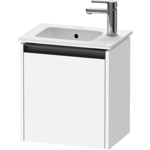 Duravit Ketho.2 Fonteinkast - met 1 deur - 41x29.2x44cm links - met greep antraciet - wit mat SW772889