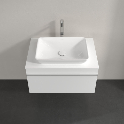 Villeroy & Boch Venticello Meuble sous lavabo 75.7x50.2x43.6cm avec 1 tiroir pour lavabo à poser central blanc brillant 1025487