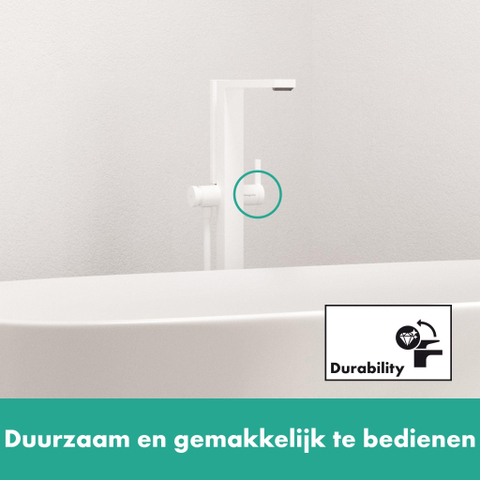 Hansgrohe Tecturis E Eengreeps badmengkraan vloermontage - vrijstaand - mat wit SW918409