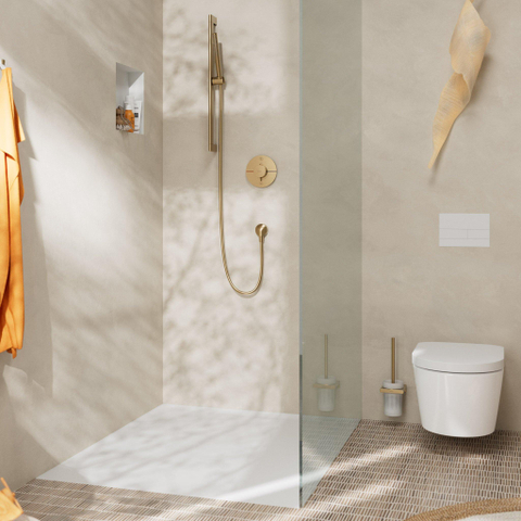 Hansgrohe Fixfit Muuraansluitbocht S - kunststof met terugslagklep - geborsteld brons SW878799