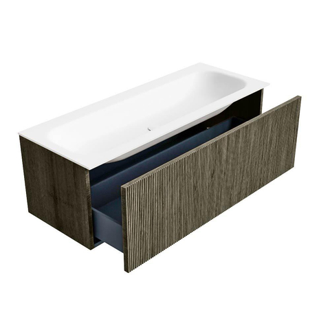Mondiaz KURVE Ensemble meuble de salle de bains - 120x46x40cm - 1 tiroir - lavabo solid surface - central - sans trou de robinet - Shadow SW1414236
