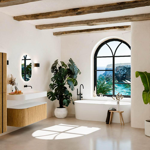 MONDIAZ THOR 120cm badmeubel ronding links + rechts kleur Oak met 1 lade en 2 deuren. Vrijhangende wastafel CLOUD Rechts zonder kraangat kleur Talc. SW1463062
