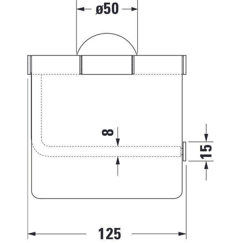 Duravit Starck T Toiletrolhouder - met klep - mat zwart SW297081