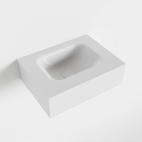 MONDIAZ LEX Lavabo à poser - 40x30x12cm - 0 trous de robinet - lavabo centré - Solid Surface Talc mat SW476324