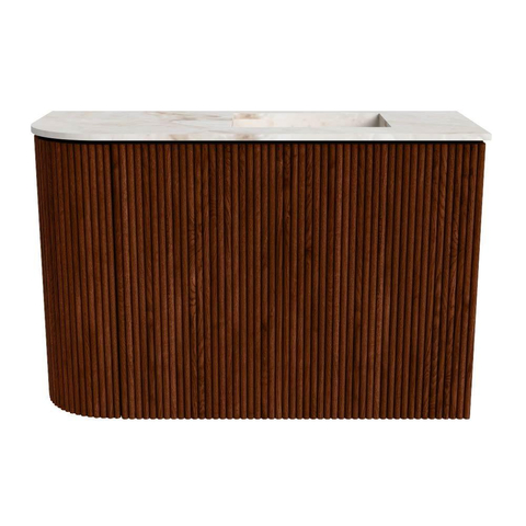 Mondiaz JOYA-DLUX 61.6cm toiletmeubel - ronding links kleur Ruby - Wastafel FAYE positie Rechts 1 kraangat kleur Frappe. SW1423469