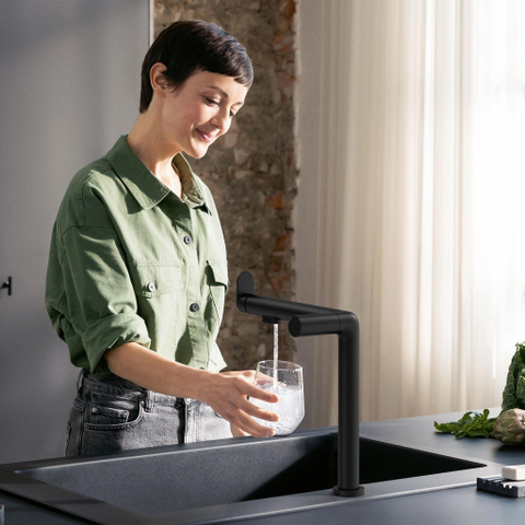 Hansgrohe Aqittura M91 SodaSystem 240, 1jet, starter set mat zwart SW1567450