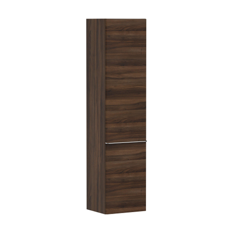 Hansgrohe Xelu Q Armoire haute - 165x40x35cm - 2 portes - poignée chrome - fermeture douce - charnière à droite - dark walnut SW995265