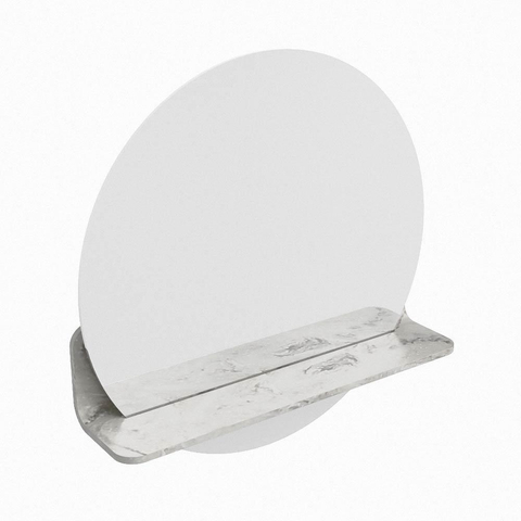 Mondiaz SPOT spiegel – Ø50 cm – met planchet – Glace (grijs marmer) SW1235634