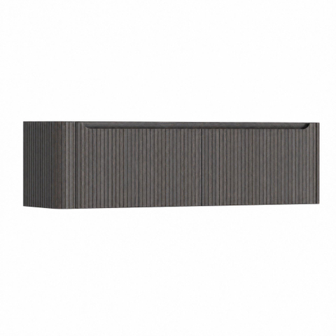 H&R Badmeubelen Juice Wastafelonderkast - 160x45x40cm - linkerhoek afgerond - 3D-front - 2 lades - geïntegreerde greep - wenge SW1260314