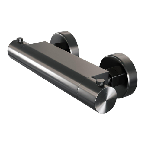 Brauer Gunmetal Edition Robinet de douche encastré - barre de douche - 1 fonction - 2 boutons lisses - douchette à main 1 jet - PVD - gunmetal brossé SW1164635