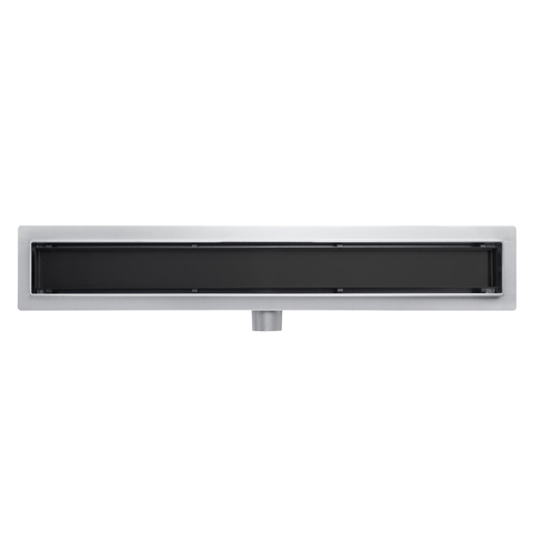FugaFlow Eccelente Caniveau de douche à grille - 80cm - grille à carreaux - bride de sol - noir mat SW1467970