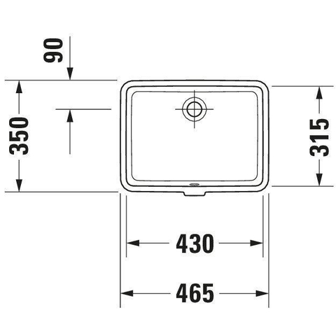 Duravit Vero Onderbouwwastafel - 46.5x35cm - zonder kraangat - met overloop - wit SW223282