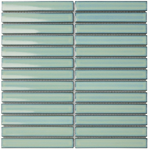 The Mosaic Factory Sevilla mozaïektegel - 30x30cm - 8mm - rechthoek - glans turquoise (blauw) SW397947