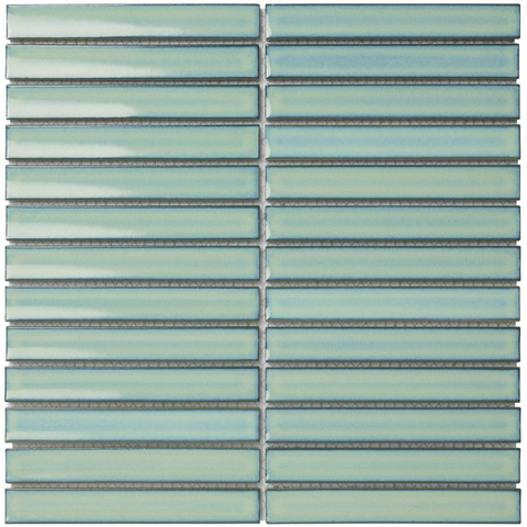 The Mosaic Factory Sevilla mozaïektegel - 29.6x29.9cm - wandtegel - Rechthoek - Porselein Turquoise Glans SW397947
