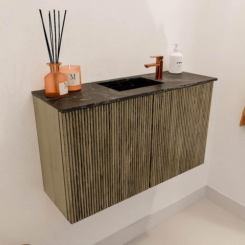 Mondiaz JOYA-DLUX 70cm toiletmeubel - kleur Dusk - Wastafel FAYE positie Midden 1 kraangat kleur Lava. SW1423223